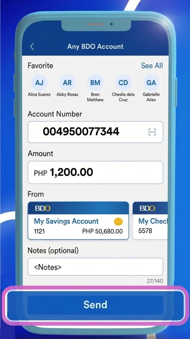 BDO Pay Send Money Step 4