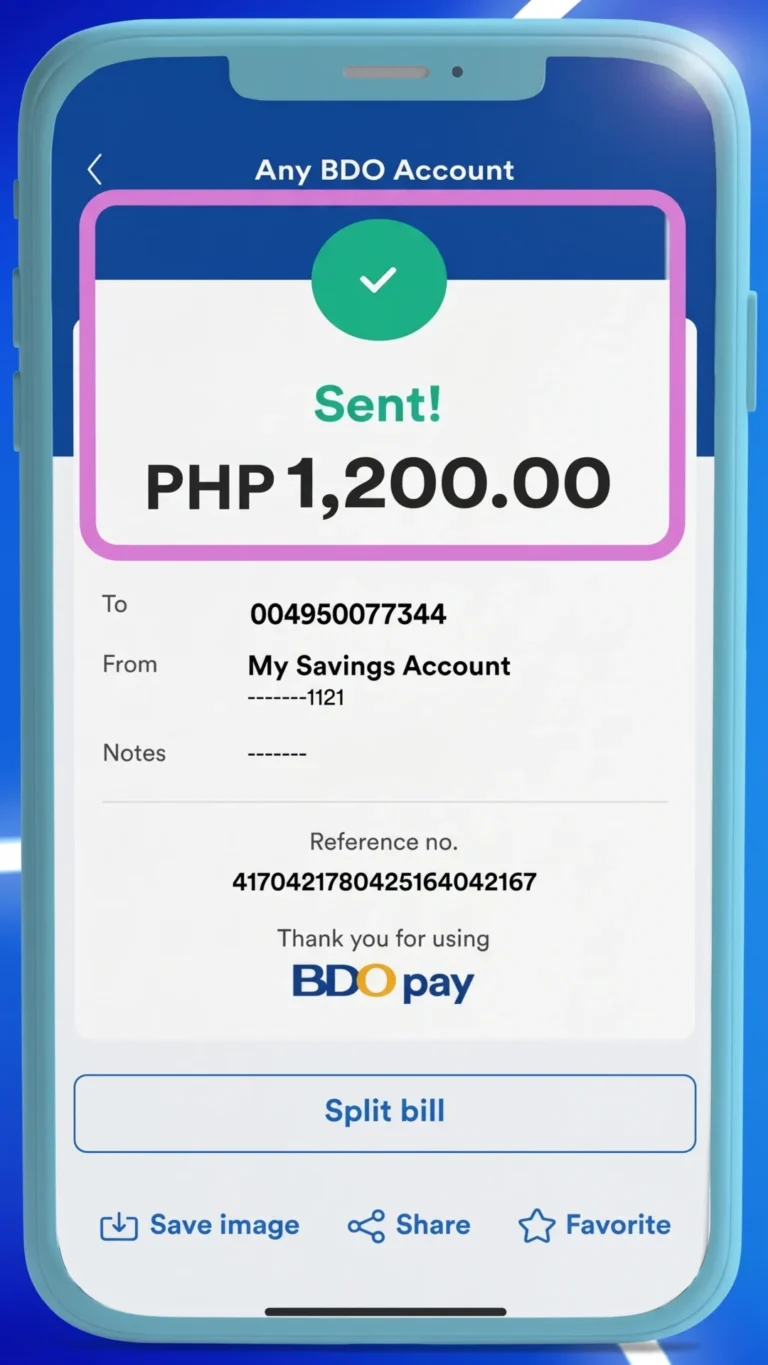BDO Pay Send Money Step 6